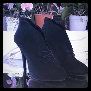 Black military buttoned booties